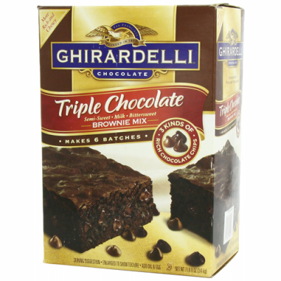 Ghirardelli Triple Chocolate Brownie Mix – 40oz Box Makes 2 Batches!